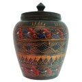 Lacquer & Color Scrape Decorative Jar