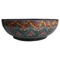 Lacquer Bowl with Hand-etched Floral Design