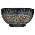 Lacquer Bowl with Hand-etched Floral Design