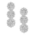 14k White Gold 1/2ct Diamond Cluster Earrings