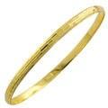 14k Yellow Gold Diamond-cut Bangle