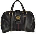 Gucci 'Aviatrix' Black Pebbled Leather Boston Bag