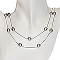 Sterling Silver and Grey Freshwater Pearl Necklace (9-9.5 mm)