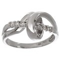 14k White Gold 1/4ct Diamond Twist Ring