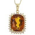 14k Gold Citrine and 1/2ct TDW Diamond Necklace