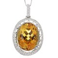 14k Gold Citrine and 1/4ct TDW Diamond Necklace