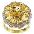 14k Yellow Gold Citrine and 1/10ct TDW Diamond Ring (Size 7.5)