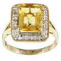 14k Yellow Gold Citrine and 1/10ct TDW Diamond Ring