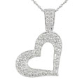 14k White Gold 1/4ct TDW Diamond Heart Pendant