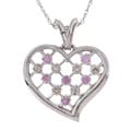 14k Gold 1/10ct Diamond Pink Sapphire Pendant