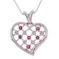 14k White Gold 1/10ct TDW Diamond Ruby Pendant