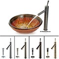 Kraus Copper Glass Vessel Sink and Bruno Bathroom Faucet
