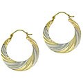 Bella D'oro 14kt and Silver Twist Hoop Earrings