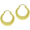 Bella D'oro 14kt and Silver Twist Hoop Earrings