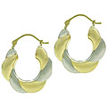 Bella D'oro 14kt and Silver Twist Hoop Earrings