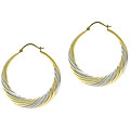 Bella D'oro 14kt and Silver Twist Hoop Earrings