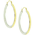 10k Yellow and White Gold Two-tone Hoop Earrings