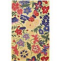 Hand-hooked Tropicale Floral Frenzy Rug (5' x 8')