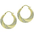 Bella D'oro 14kt and Silver Flat Twist Hoop Earrings