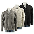 Tulliano Men's Shawl Collar Cable Knit Cardigan