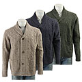 Tulliano Men's Shawl Collar Cable Knit Cardigan