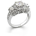 14k White Gold 3ct TDW Vintage Engagement Ring (E, SI2)