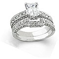 18k Gold 2 1/2ct TDW Emerald-cut Diamond Wedding Ring (E, VS2)