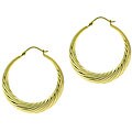 Bella D'oro 14kt and Silver Corrugated Hoop Earrings