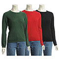 Lusso Women's Cable Knit Cashmere Sweater