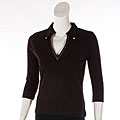 Empathy Women's Rhinestone Accent Brown Top
