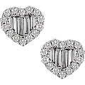 18k White Gold 3/4ct TDW Diamond Heart Earrings (G-H, SI)