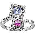 14k Gold Sapphire and 1/3ct TDW Diamond Ring (H-I-J, I1-I2)