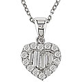 18k White Gold 3/8ct TDW Diamond Heart Necklace (G-H-I, SI)
