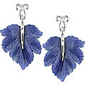 Sterling Silver Blue Quartz Leaf Earrings