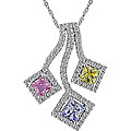 14k Gold Sapphire and 1/2ct TDW Diamond Necklace (H-I-J, I1-I2)