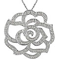 14k White Gold 1/3ct TDW Diamond Flower Necklace (H-I-J, I1-I2)