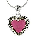 Sterling Silver Red Jasper Heart Locket Necklace
