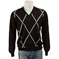 Toscano Men's Double Raker V-neck Sweater
