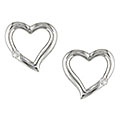 14k White Gold .03 TDW Diamond Heart Earrings