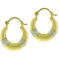 Bella D'oro 14kt and Silver Diamond-cut Mini Hoop Earrings