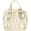 Prada Nappa Gaufre Cream Shopping Bag