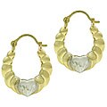 Bella D'oro 14kt and Silver Diamond-cut Mini Heart Hoop Earrings