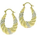 Bella D'oro 14kt and Silver Shrimp Hoop Earrings