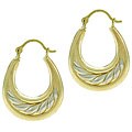 Bella D'oro 14kt and Silver Twist Hoop Earrings
