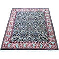 Indo William Morris Black and Red Rug (8' x 10')