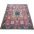 Indo Kazak Rust, Grey and Navy Rug (6' x 9')