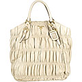 Prada Nappa Gaufre Cream Leather Shopping Bag