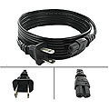 Notebook Power Cord 6-foot 2-prong Cable