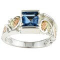 Black Hills Gold over Sterling Silver Blue Topaz Ring