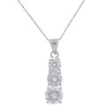 Sterling Silver Tri-stone CZ Pendant
